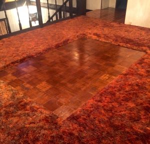 carpet tiles shag carpeting wood inset renovation
