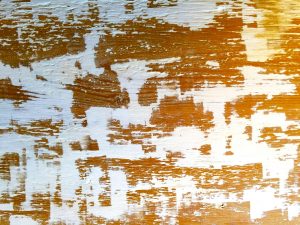 art science finished sample board golden oak reclaimed fence post scraped wood old world finishing paint