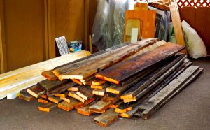 reclaimed wood pile