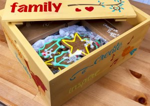 custom wooden box family theme christmas cookies container