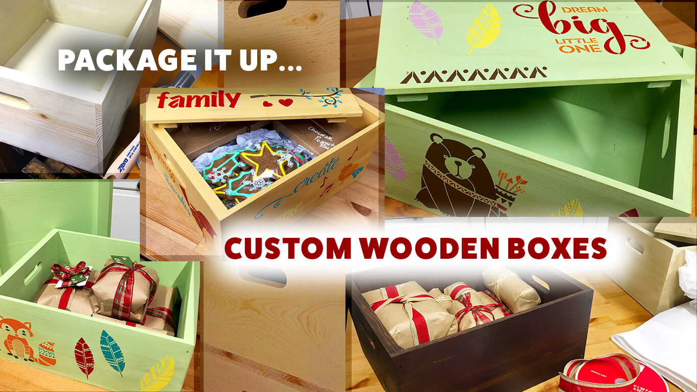 custom wooden box gift packaging
