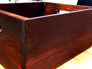 stained wood finish wooden box
