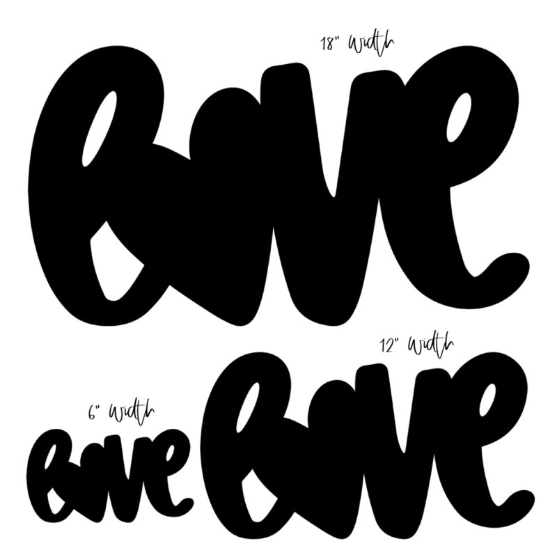 Love Chalkboard Die Cut Inspirational Word Design