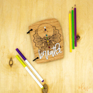 sustainable handmade wood journal chakra lotus journal breathe
